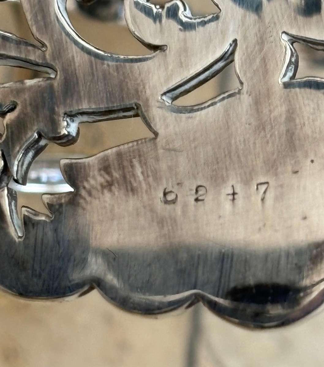 Antique silver plate footed toast rack ornate numbered and hallmarked