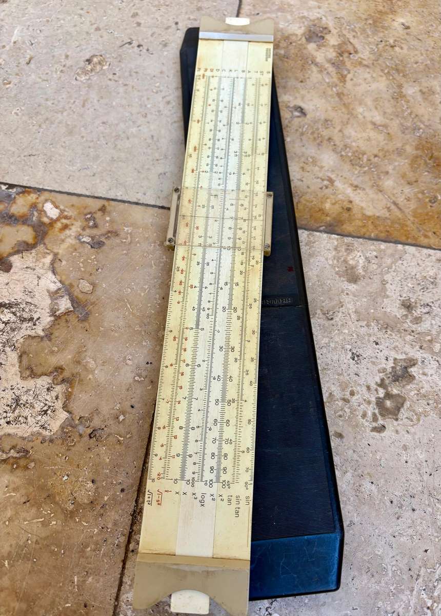 Vintage Thornton slide rule in case
