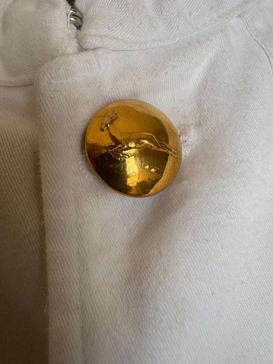 Vintage original SA Navy white suit uniform with buttons 1972