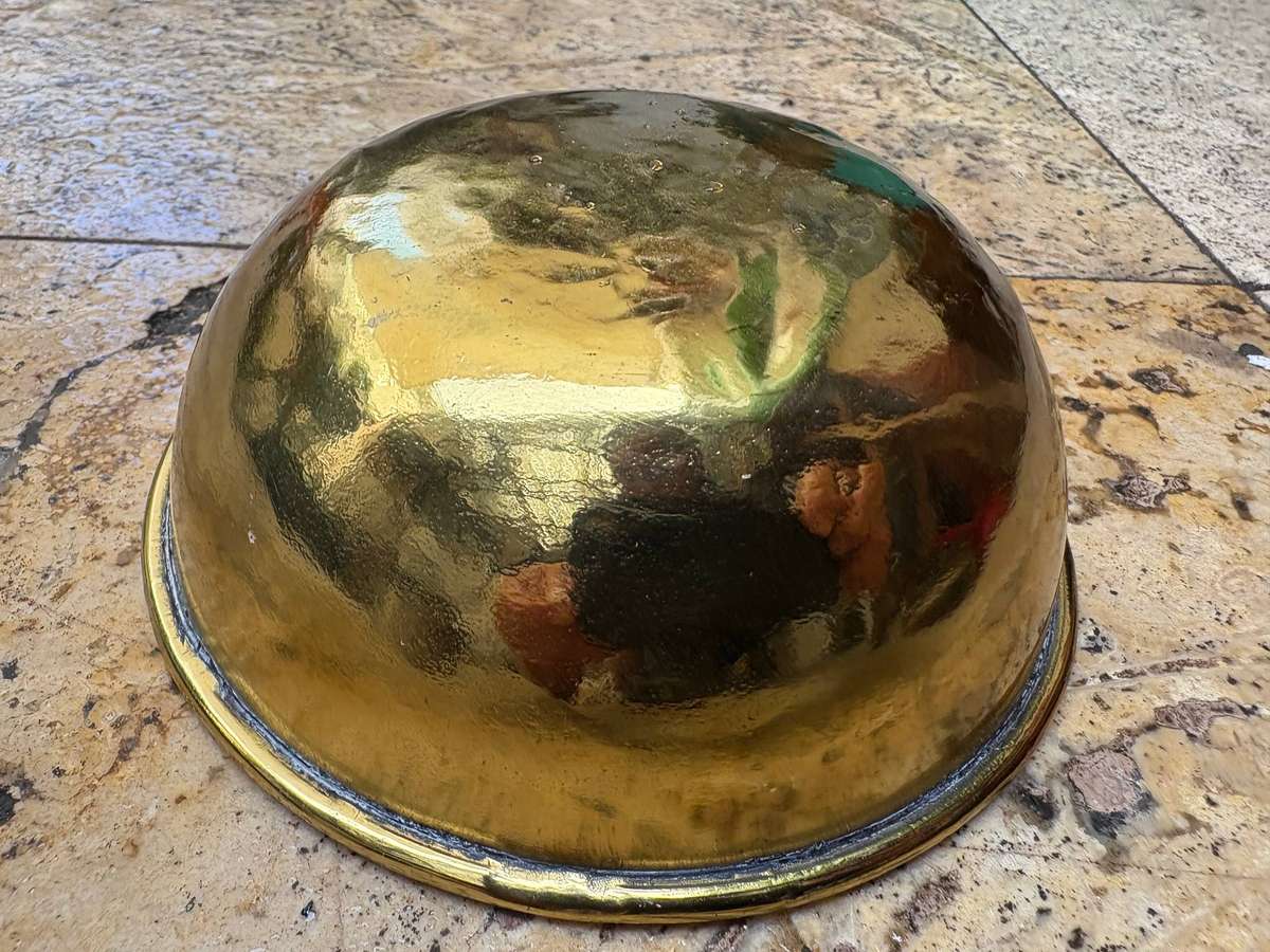 Vintage Brass pot pourri bowl with contents