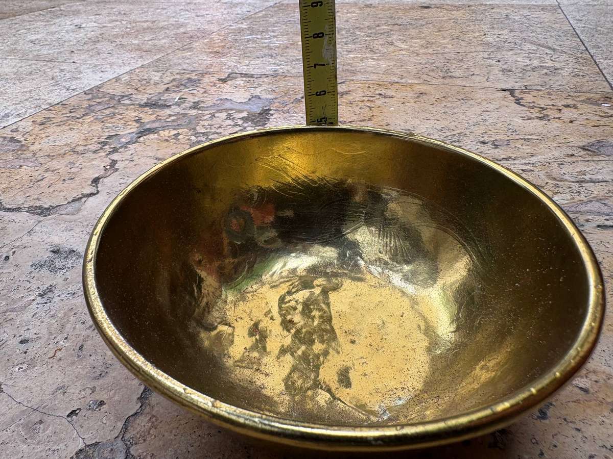 Vintage Brass pot pourri bowl with contents