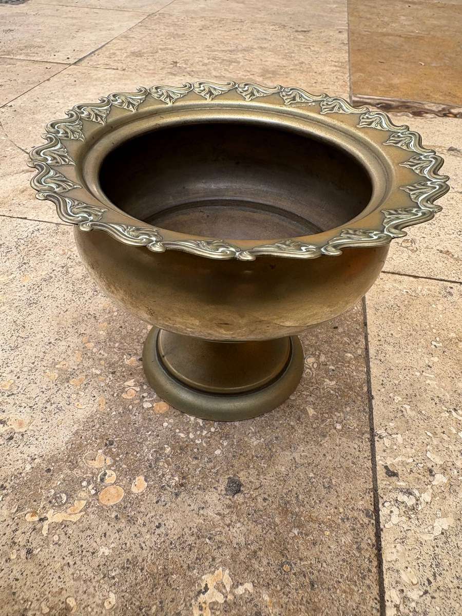 Vintage brass French urn planter vase bowl