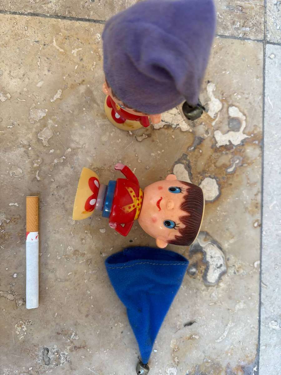 Vintage noddy egg cup and hat pair 1960