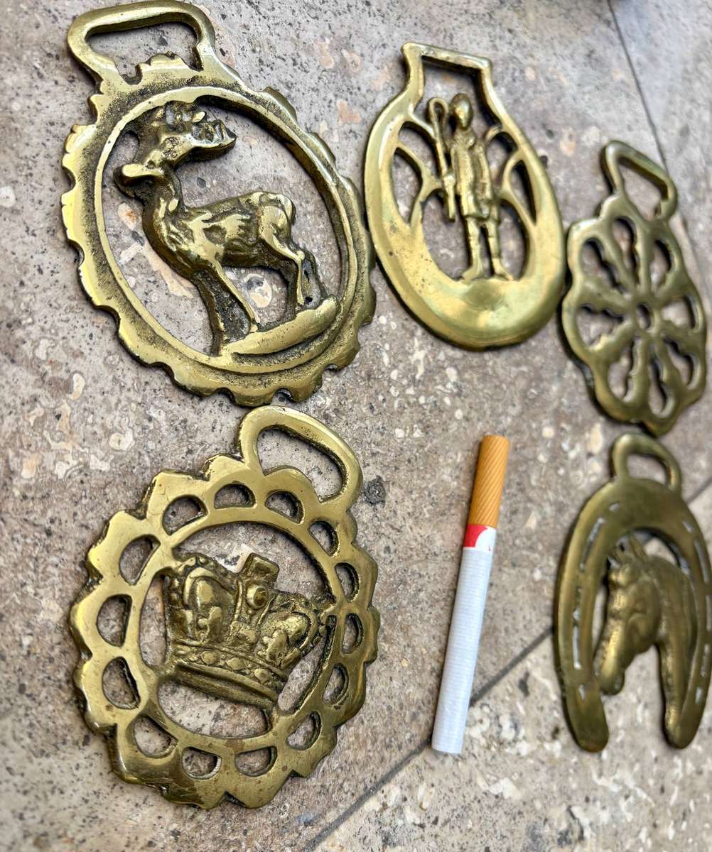 Vintage horse brass lot of 5