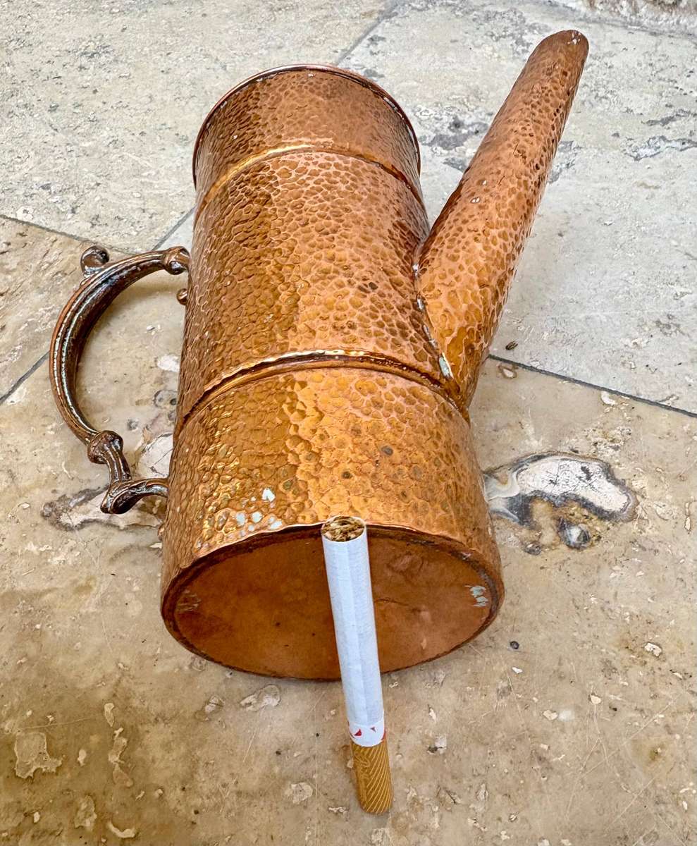 Vintage hammered copper tea pot kettle