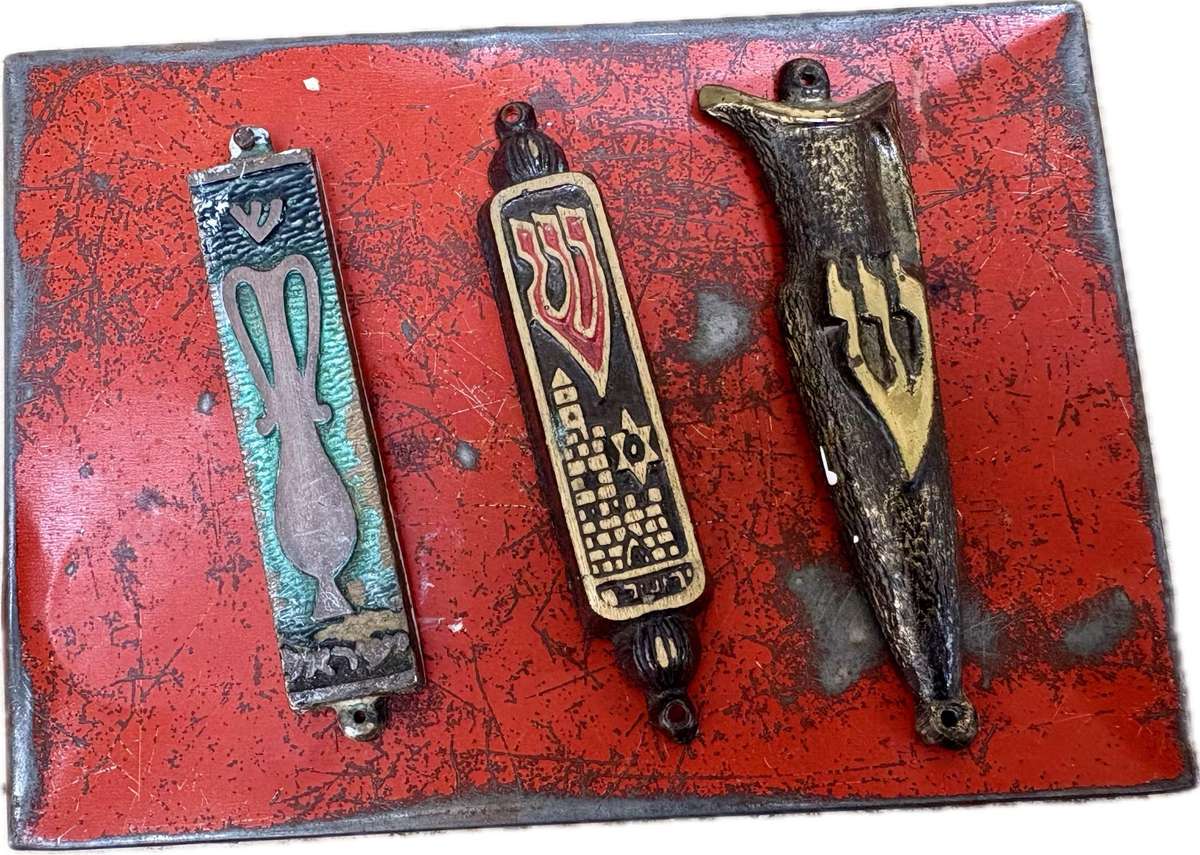 Vintage brass Mezuzah lot of 3 , no script