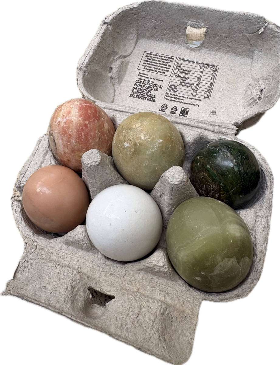 Polished precious stone egg eggs lot of 6
