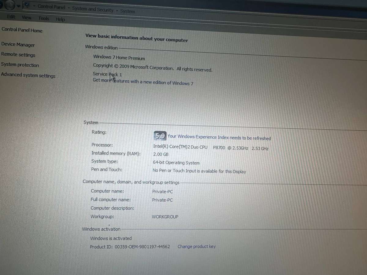 SONY VAIO LAPTOP - CORE 2 DUO - 2GB RAM - WINDOWS 7 HOME PREMUM
