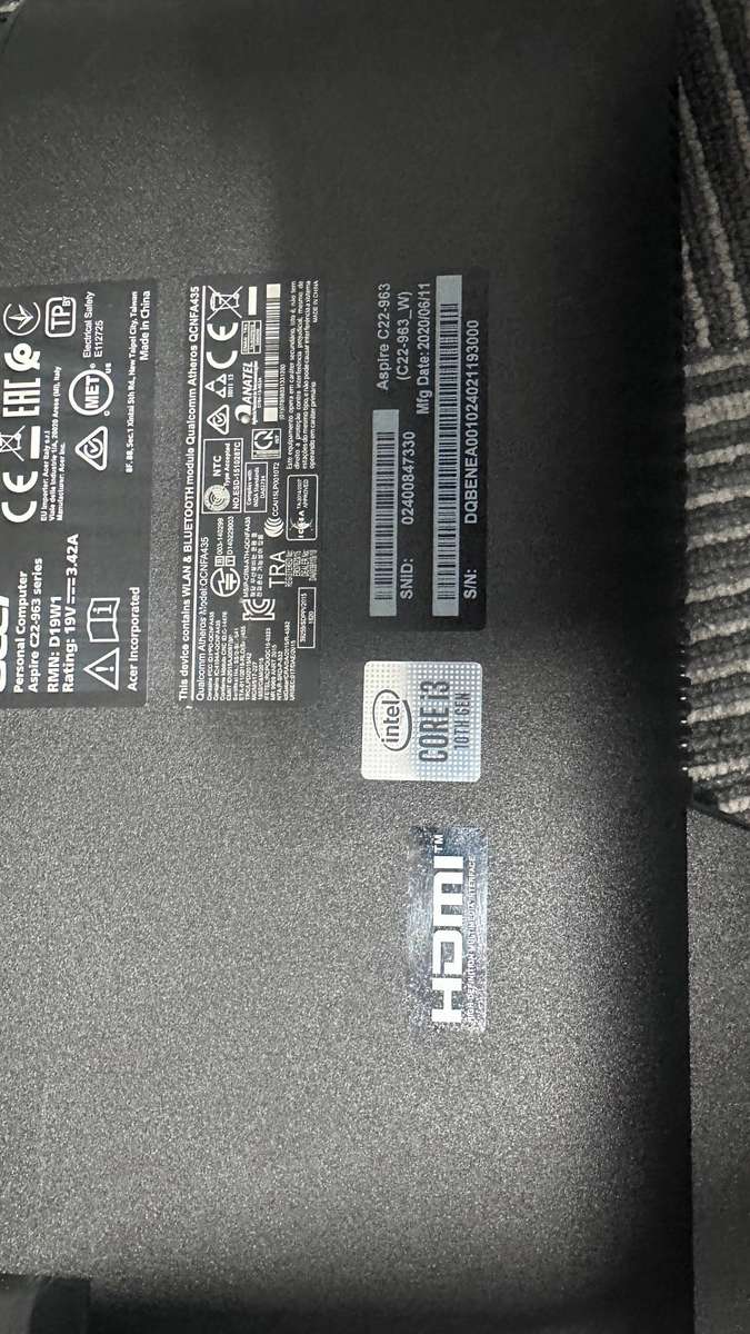 Repairs Clearance  :  Acer Aspire C22 - All in One - Core i3 10th Gen