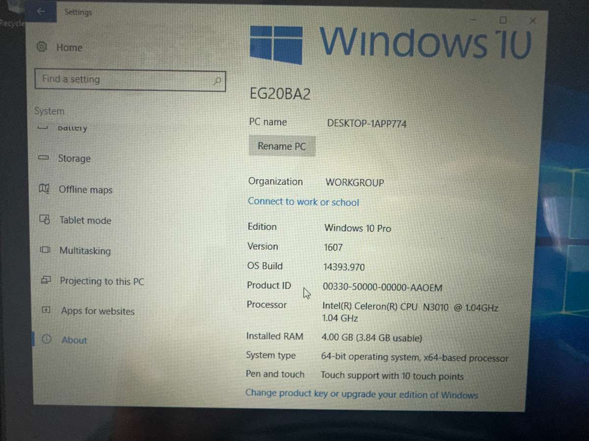A22- IT Master Foldable Laptop Tablet PC - Celeron N3010 - 4 GB RAM - Windows 10 Pro - Touchscreen