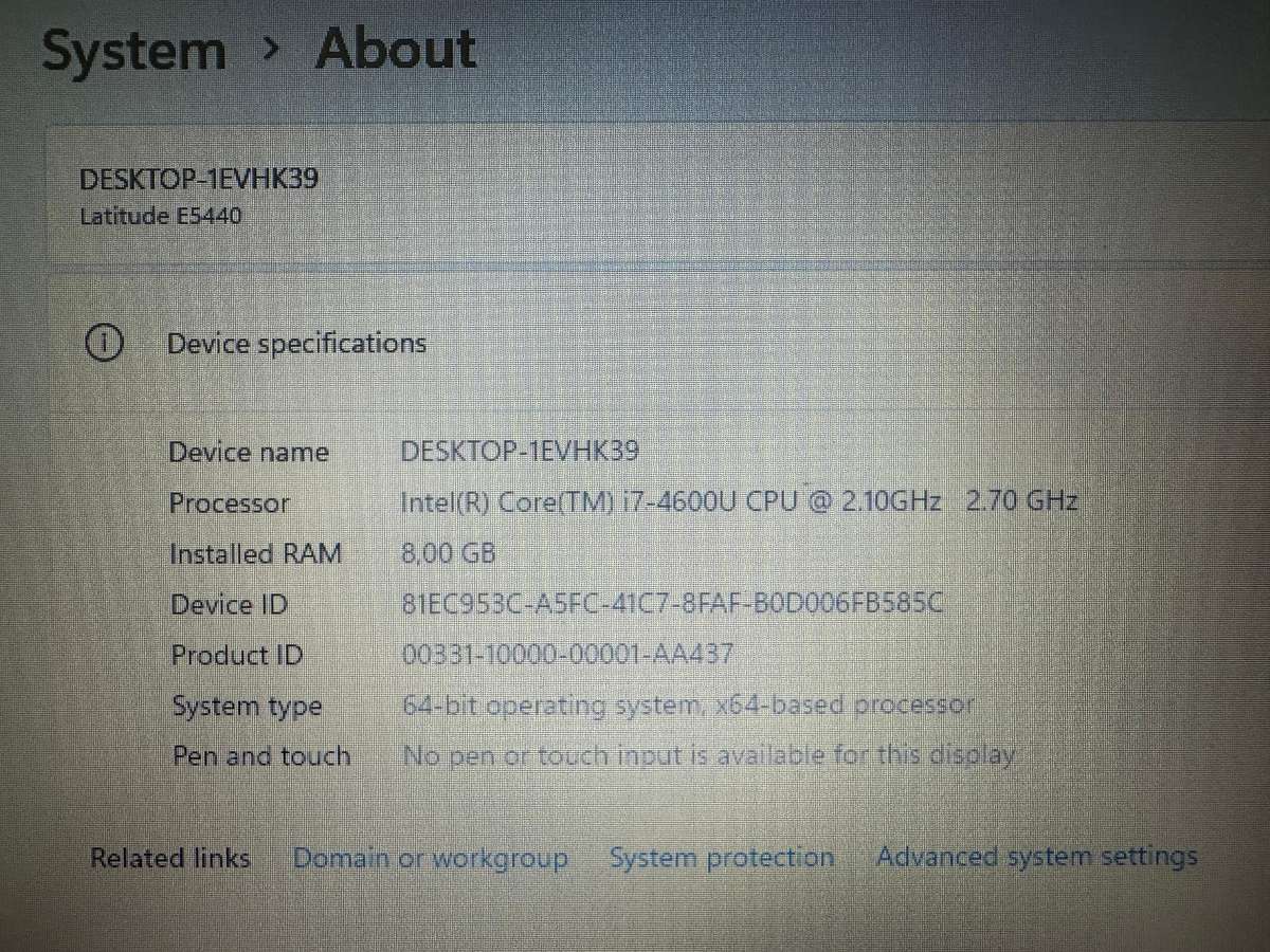 DLE5440-Warehouse Clearance : DELL Lattitude E5440 - Intel Core i7-  8 GB RAM
