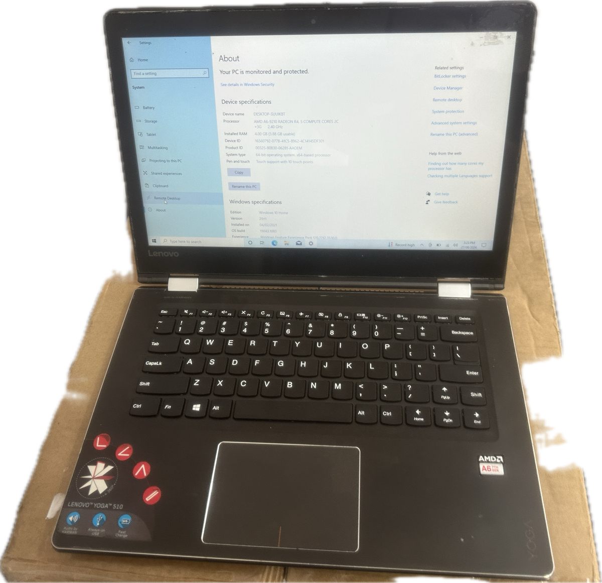 LENOVO YOGA FOLDABLE TOUCHSCREEN LAPTOP - AMD A6 - 4 GB RAM