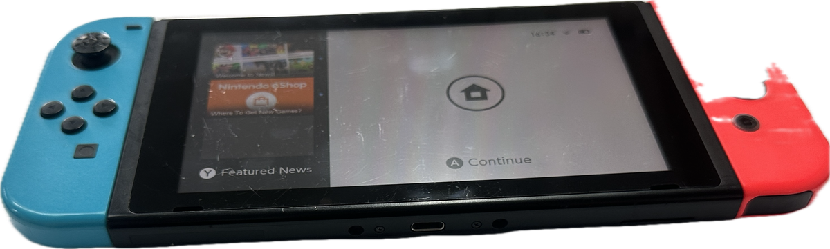 Nintendo Switch V2 Game Console - Black (HAC-001(-01) w/ OEM Blue/Red Joycon