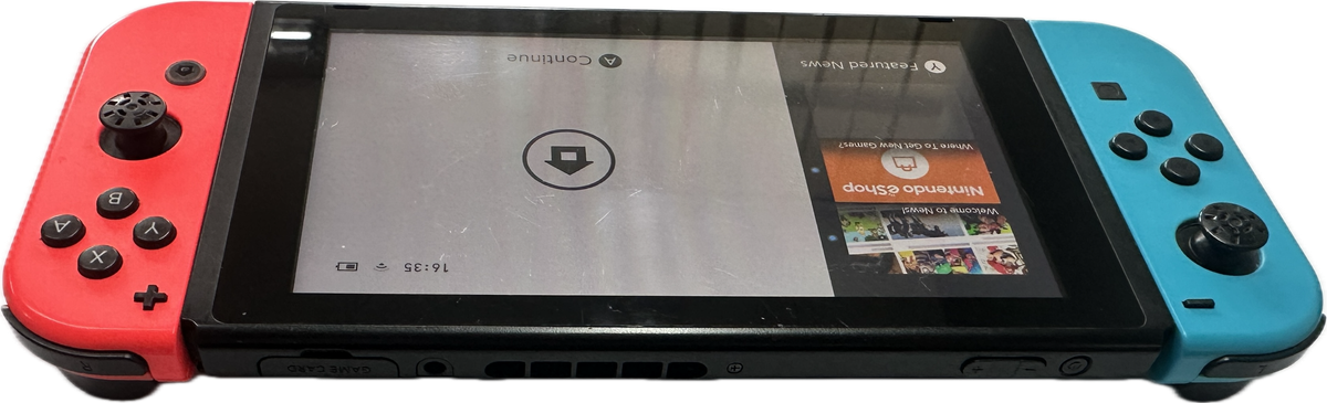 Nintendo Switch V2 Game Console - Black (HAC-001(-01) w/ OEM Blue/Red Joycon