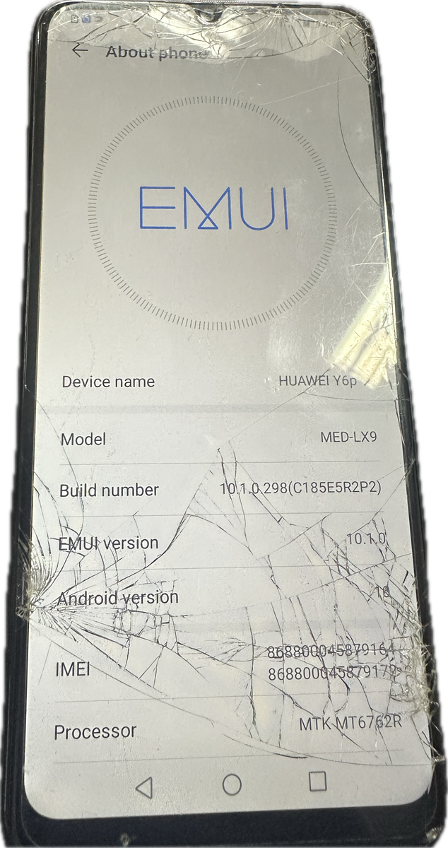 Huawei Y6P - Cracked Screen
