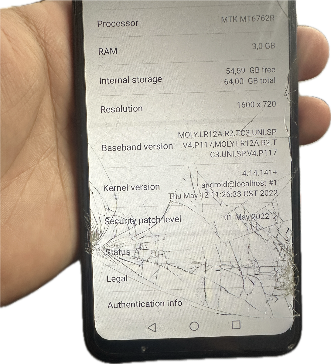 Huawei Y6P - Cracked Screen