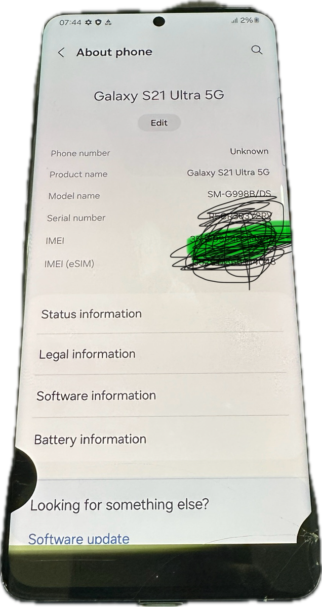 S21U5G26- REPAIR CLEARANCE  :  Samsung S21 Ultra 5G