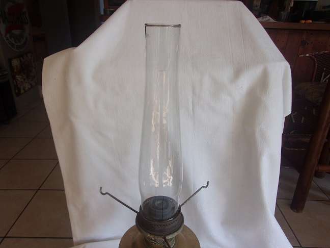 Vintage brass Aladdin 23 lantern with chimney, mantle & instructions