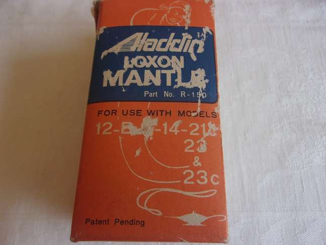 Vintage brass Aladdin 23 lantern with chimney, mantle & instructions