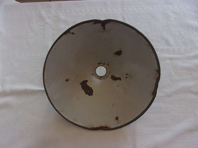 3 Vintage industrial navy blue conical enamel pendant light shades for 1 bid