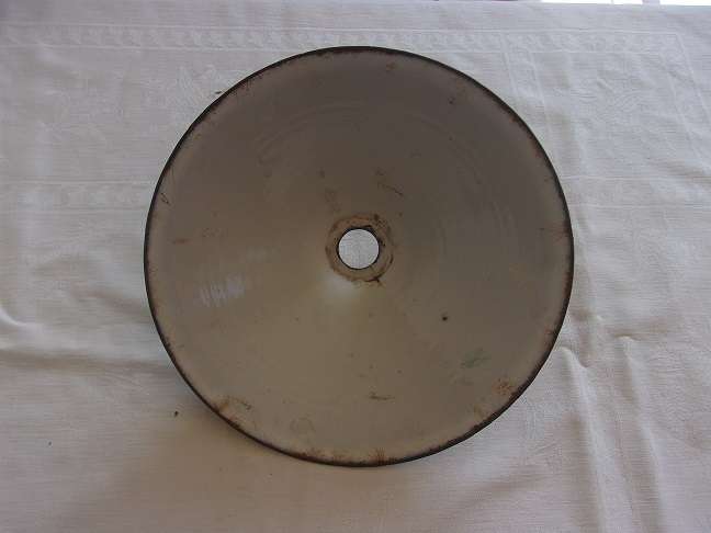 3 Vintage industrial navy blue conical enamel pendant light shades for 1 bid