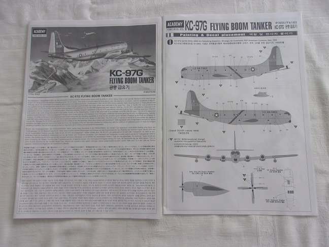 Academy 1:72 scale KC-97G Flying Boom Tanker kit - 1605
