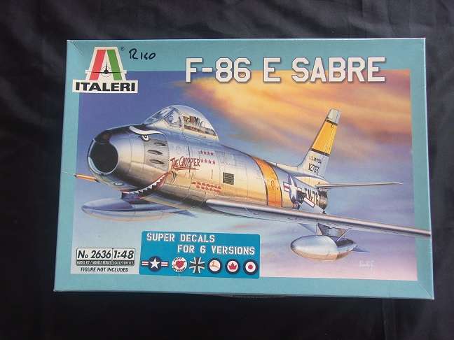 Italeri 1:48 scale F-86 E Sabre model plane kit - No 2636