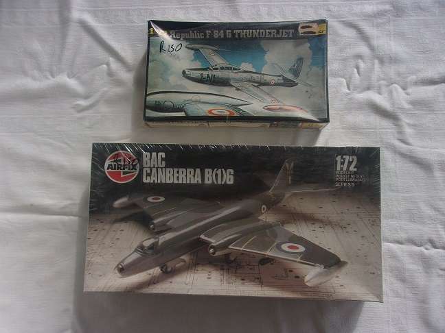 Factory sealed 1:72 scale Airfix BAC Canberra & Heller Republic Thunderjet for 1 bid