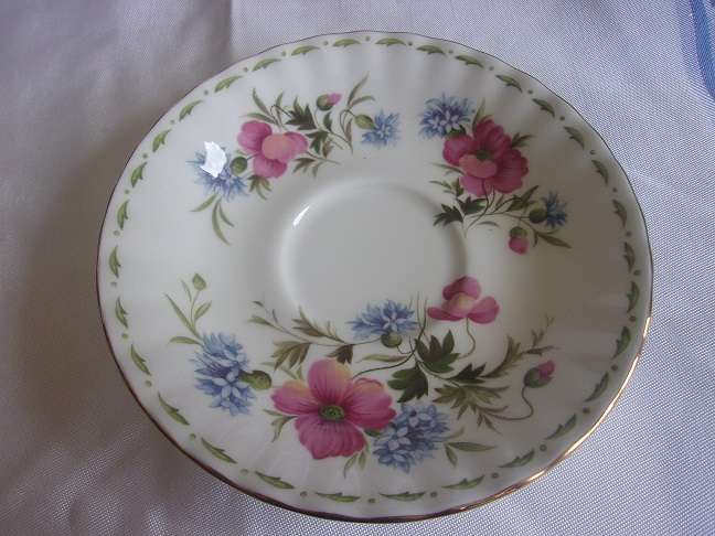 Vintage Royal Albert "Flower of the Month" trio - August Poppy