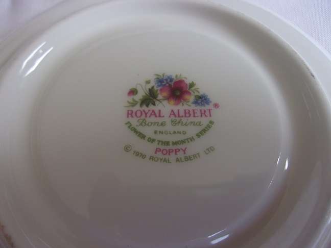Vintage Royal Albert "Flower of the Month" trio - August Poppy