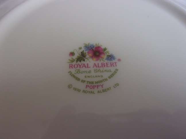 Vintage Royal Albert "Flower of the Month" trio - August Poppy