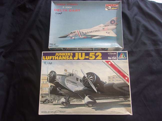 Italeri 1:72 scale Junkers Lufthansa & Hasegawa Delta Dart model plane kits for 1 bid