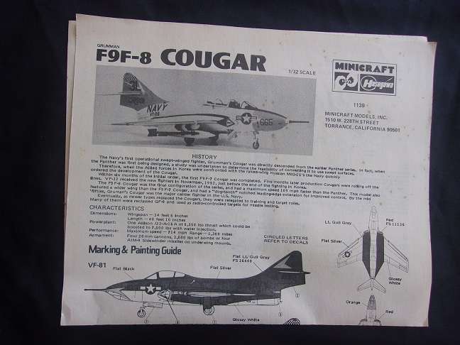 Italeri 1:72 Super Sabre & Hasegawa Couger model plane kits for 1 bid
