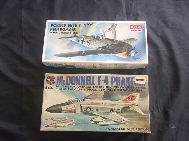 Academy 1:72 scale Focke-Wulf & Airfix McDonnell Phantom model plane kits for 1 bid