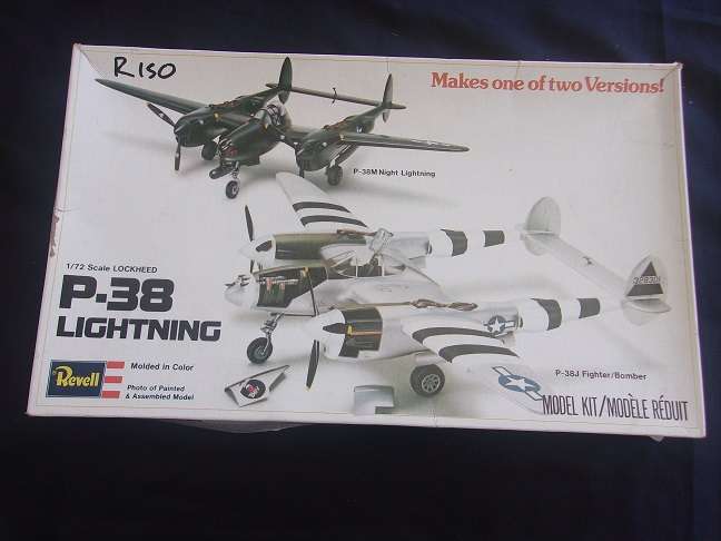Revell 1:72 scale P-38 Lightning & Heller Supermarine Spitfire model plane kits for 1 bid