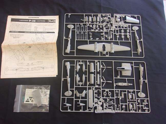 Revell 1:72 scale P-38 Lightning & Heller Supermarine Spitfire model plane kits for 1 bid