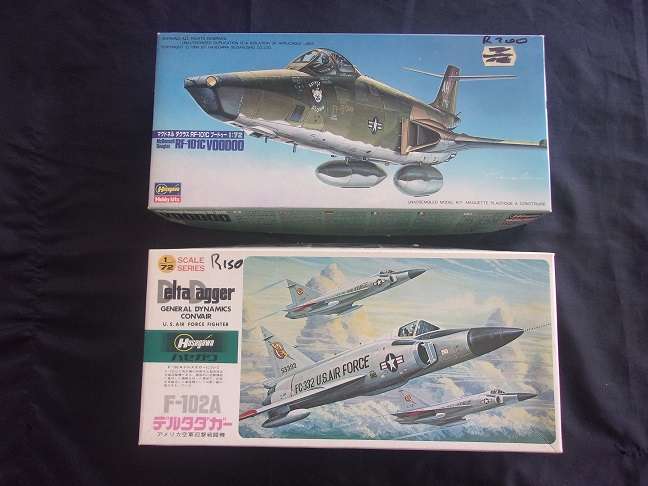 Hasegawa 1:72 McDonnell Douglas Voodoo & Delta Dagger model plane kits for 1 bid