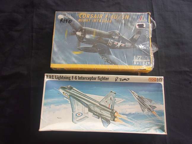 Italeri 1:72 scale Corsair & Frog Lightning Inteceptor model plane kits for 1 bid