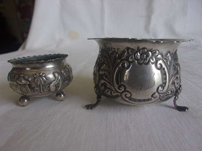 Antique Sterling silver sugar basin and little pot for 1 bid - 109g