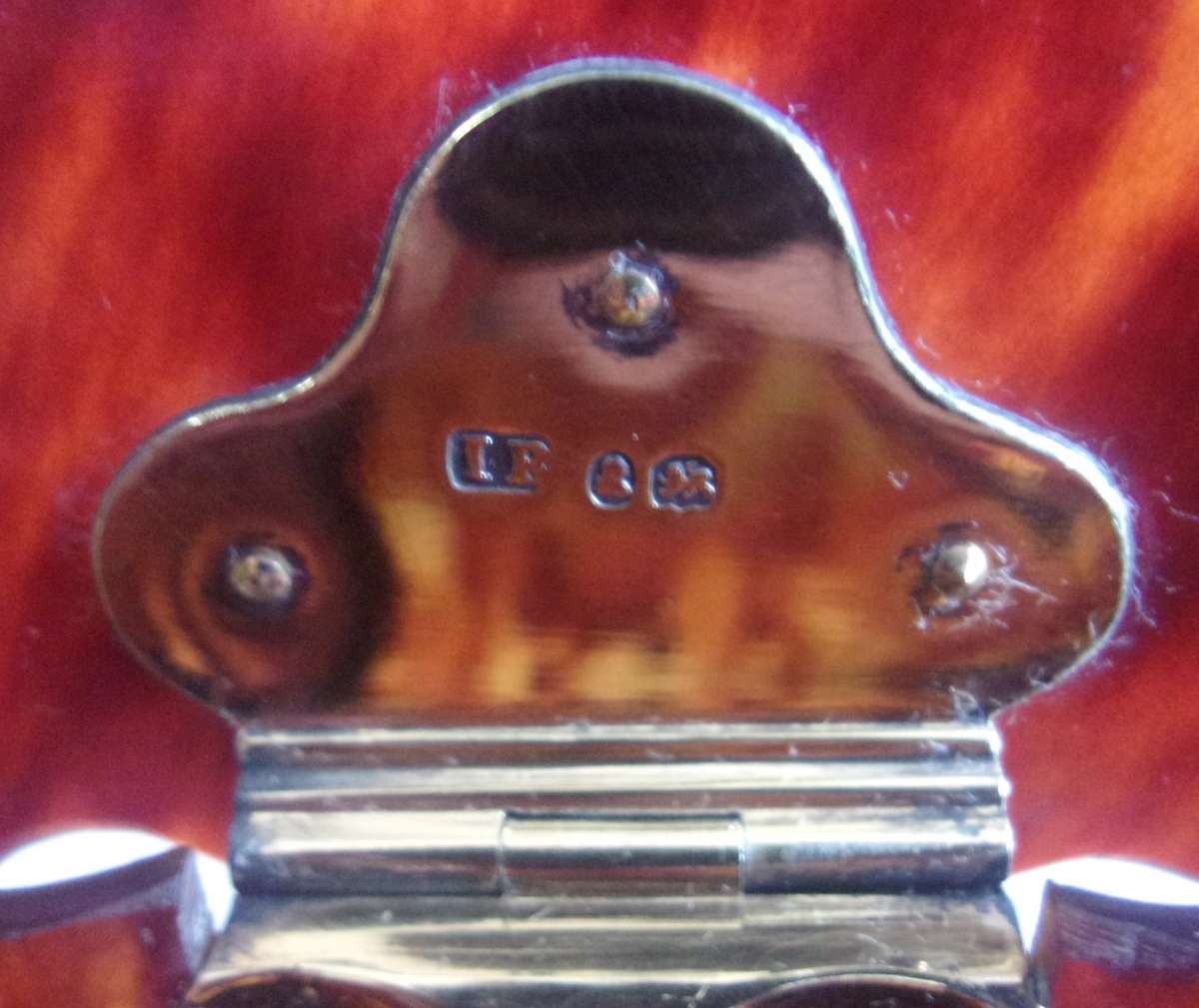 Georgian tortoise shell trinket box with gilt Sterling silver fittings