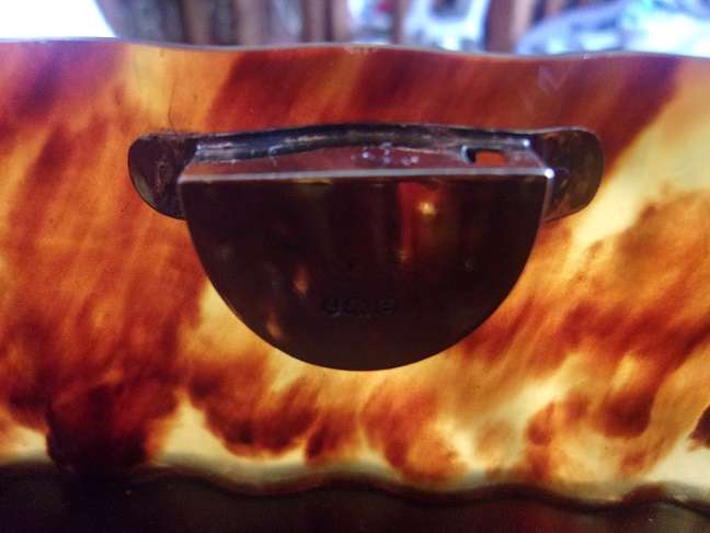 Georgian tortoise shell trinket box with gilt Sterling silver fittings