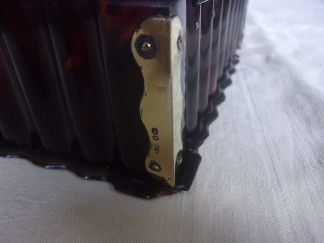 Georgian tortoise shell trinket box with gilt Sterling silver fittings