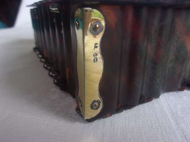 Georgian tortoise shell trinket box with gilt Sterling silver fittings