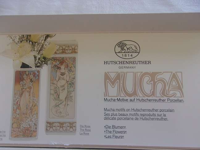 3 Vintage Hutschenreuther Selb art nouveau wall plaques by Alfons Mucha - The Flowers