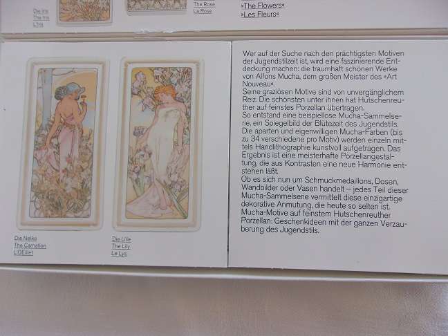 3 Vintage Hutschenreuther Selb art nouveau wall plaques by Alfons Mucha - The Flowers