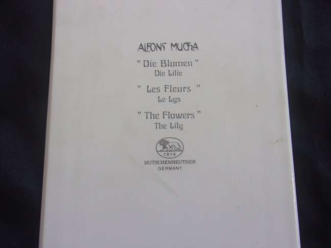 3 Vintage Hutschenreuther Selb art nouveau wall plaques by Alfons Mucha - The Flowers