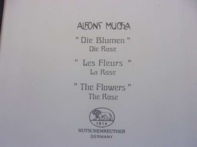 3 Vintage Hutschenreuther Selb art nouveau wall plaques by Alfons Mucha - The Flowers