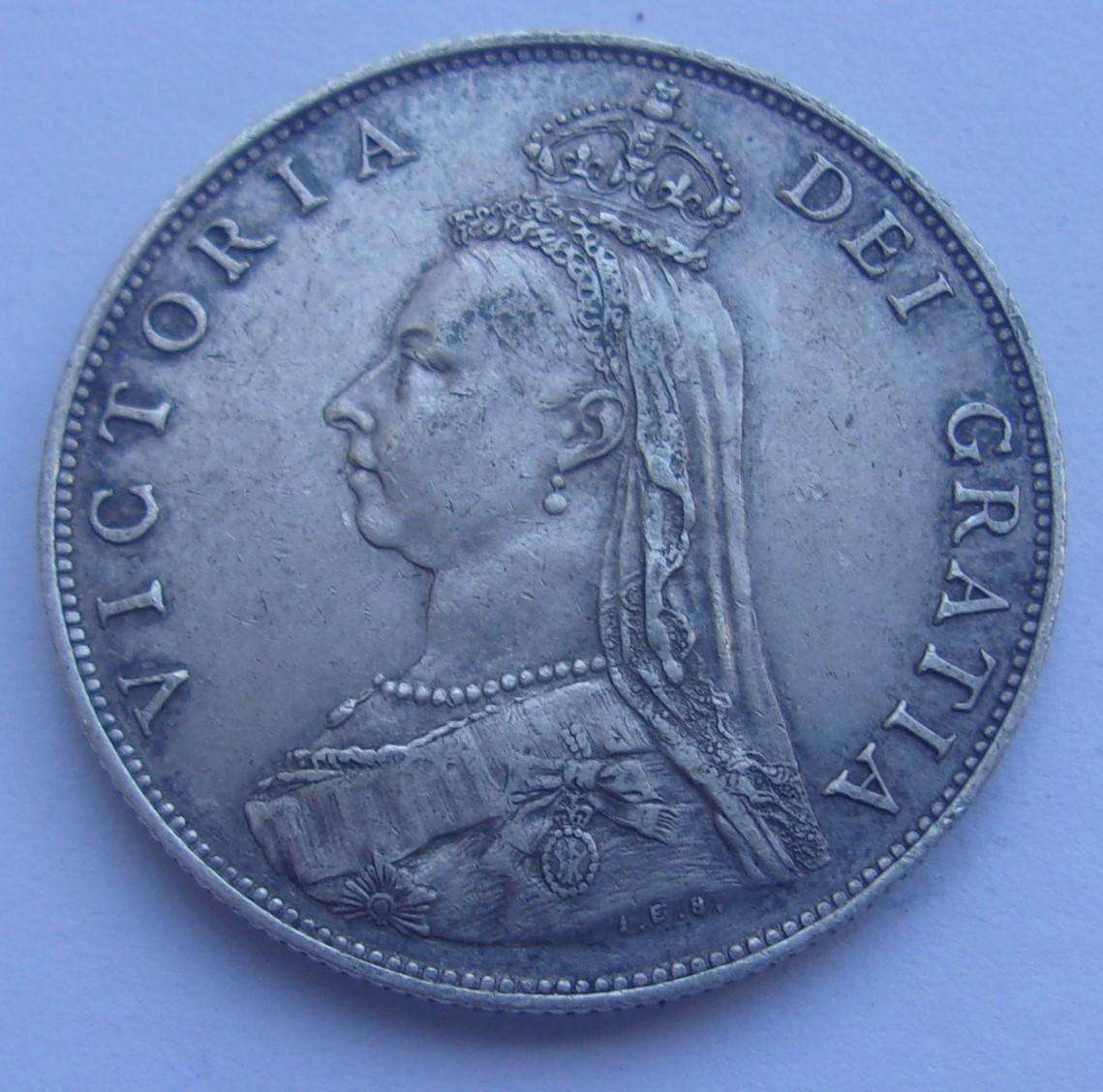 1887 silver British Florin coin - nice coin