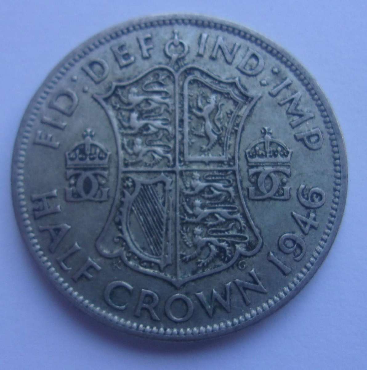 1946 silver British Half Crown coin