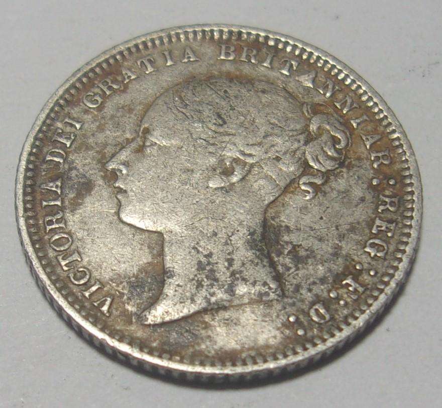 1873 silver British 6 Pence coin - nice coin